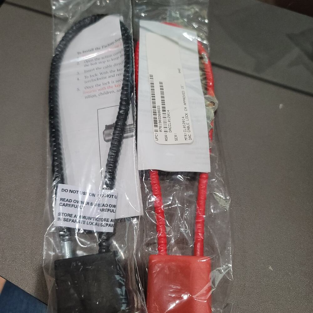 Gun Cable Locks Set of 2 Red and Black